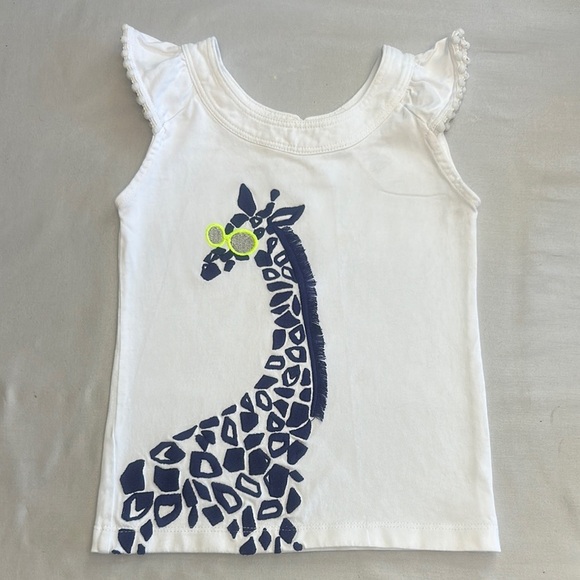 Gymboree White and Blue Giraffe Print Tank Tops - Picture 1 of 5